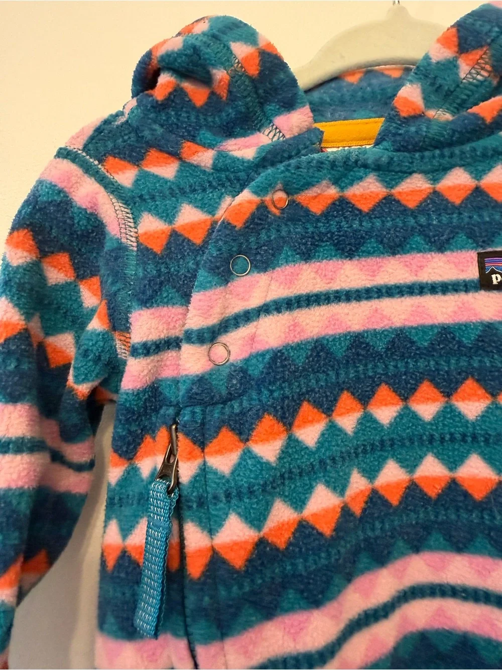 Patagonia Micro D Fleece Aztec Print Bunting / Onesie Newborn NB-7 lbs